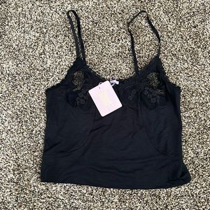 Savage X Fenty Black Lace Cami Top, NWT